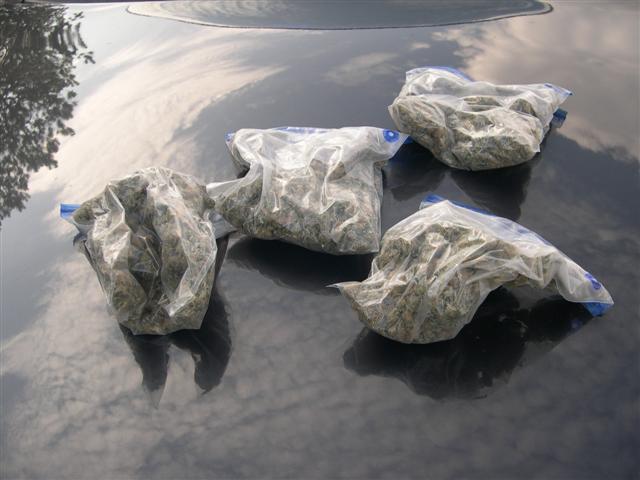 Baggies containing drugs